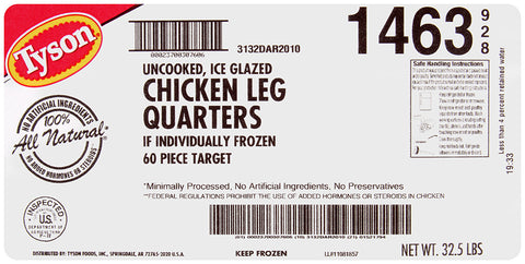 Tyson® CHICKEN LEG QUARTER ALL NATURAL IQF 10014630928