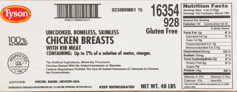 Tyson® CHICKEN BREAST BONELESS SKINLESS ESL 9-14 OZ 10163540928