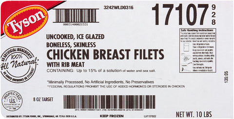 Tyson® CHICKEN BREAST BONELESS SKINLESS SINGLE LOBE 8 OZ