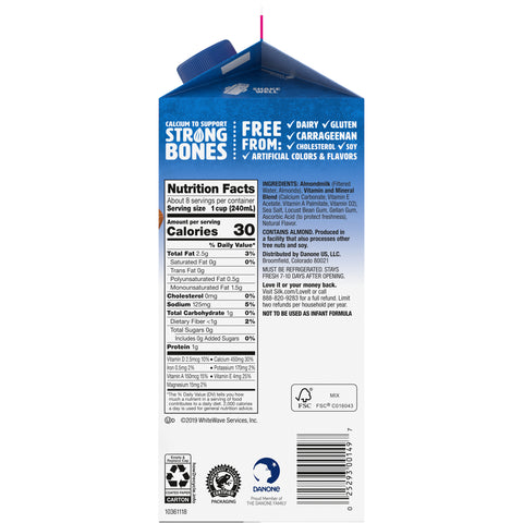 Milk Pure Almond Unsweetened Esl