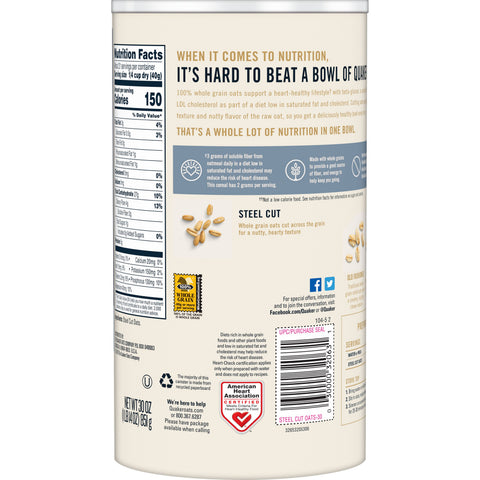Quaker® CEREAL OATMEAL STEEL CUT REGULAR