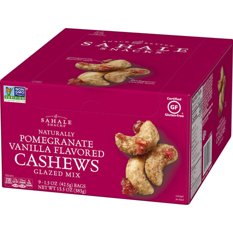 Sahale Snacks Naturally Pomegranate Vanilla Flavored Cashews Glazed Mix, 1.5 Ounce -- 108 per case.