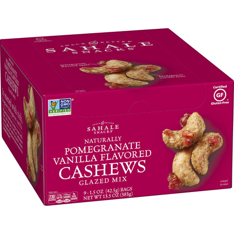 Sahale Snacks Naturally Pomegranate Vanilla Flavored Cashews Glazed Mix, 1.5 Ounce -- 108 per case.