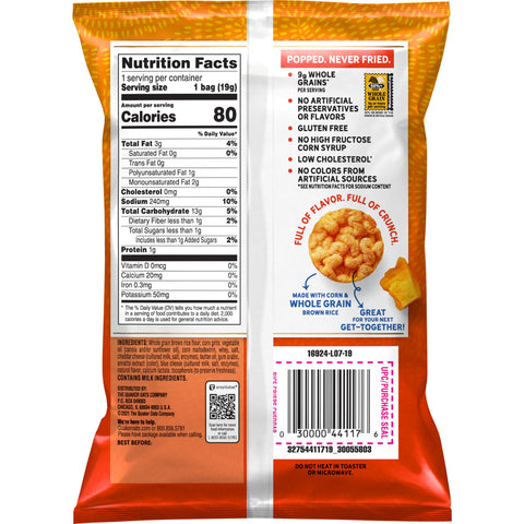 Quaker® SNACK QUAKES RICE CAKES MINI CHEDDAR