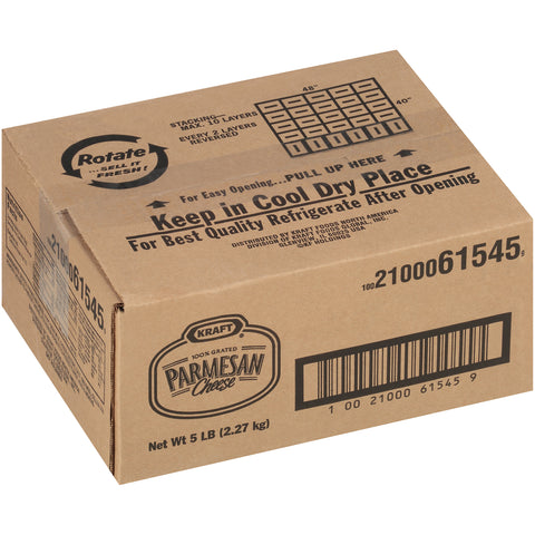 Kraft Grated Parmesan Cheese - Bag in Box, 5 Pound.