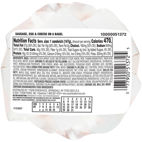 Jimmy Dean J DEAN BRKFST BGL SAUS/EGG/CHSE 12/5.2 Z