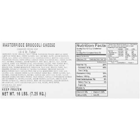 Soup Broccoli Cheese W/ Florets (w) 161320/78001201