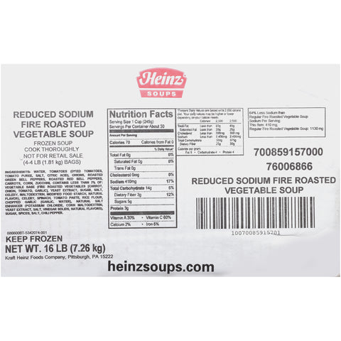 Heinz® SOUP VEGETABLE FIRE ROASTED REDUCED SODIUM 76006866