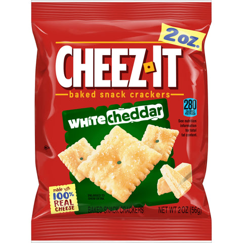 Cheez-It White Cheddar Baked Snack Crackers - 2 oz. bag, 60 per case