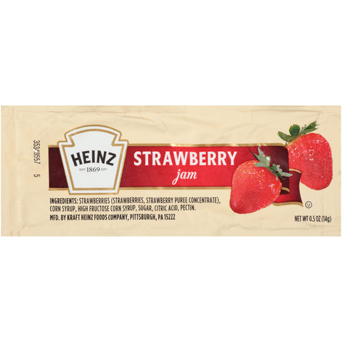 Heinz Strawberry Jam Squeeze Pouch, .5 Ounce -- 200 Case