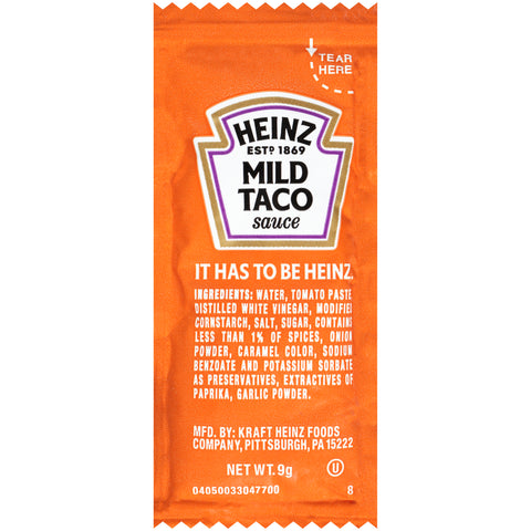 Heinz Mild Taco Sauce Single Serve, 9 Gram -- 200 per case