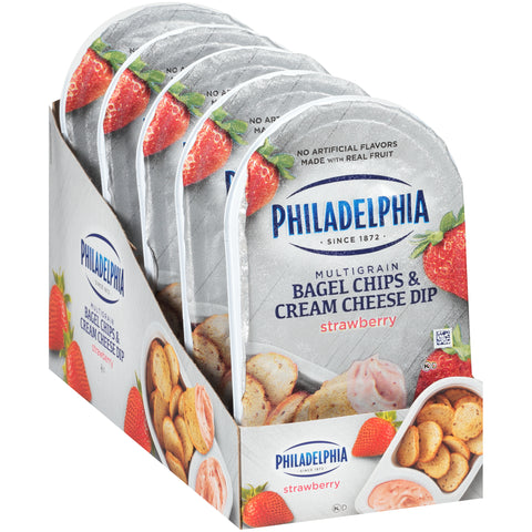 Philadelphia Strawberry Bagel Chips and Cream Cheese Dip, 2.5 Ounce -- 10 per case.
