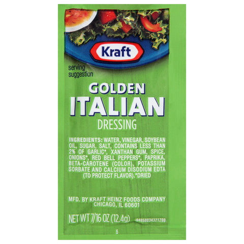 Kraft Dressing Golden Gourmet Italian, 7/16 Ounce -- 200 Case