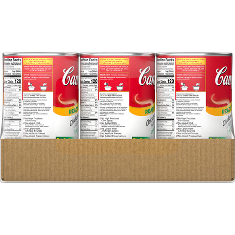 Campbells Ready To Serve Low Sodium Chicken Noodle Soup - 50 oz. can, 12 per case