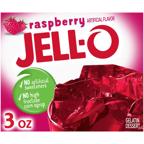 Jello Raspberry Gelatin, 3 Ounce -- 24 Case