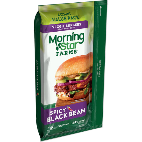Morningstar Farms Spicy Black Bean Veggie Burgers, 18.9 Ounce -- 5 per case.