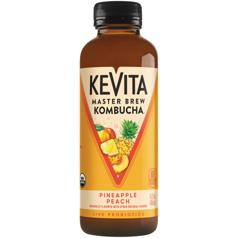 Drink Kombucha Pineapple Peach Glass