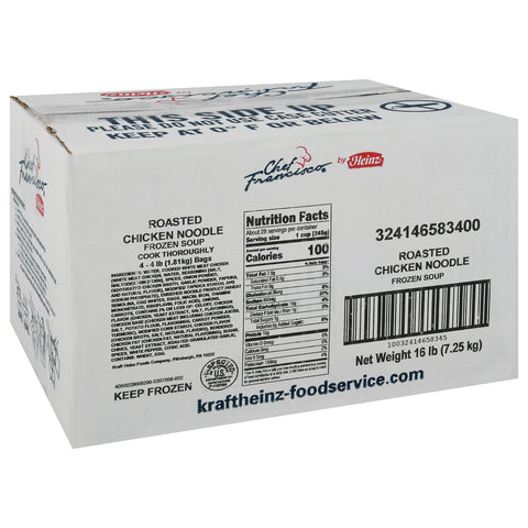 Chef Francisco Roasted Chicken Noodle Soup Bag, 4 Pound -- 4 per case
