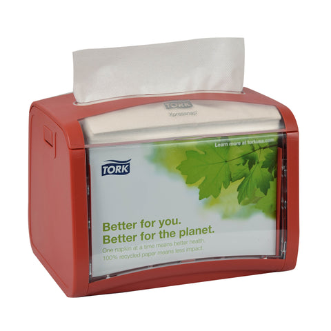 Tork Xpressnap Signature DISPENSER NAPKIN TABLETOP RED 5.7X7.5X12