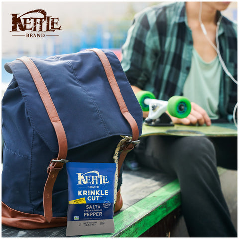 Kettle Krinkle Cut Salt and Fresh Ground Pepper Potato Chips - 2 oz. bag, 6 per case