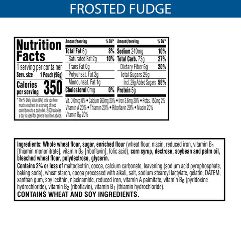 Kelloggs Pop Tarts Frosted Fudge Whole Grain Chocolate Toaster Pastry, 3.53 Ounce -- 72 per case.
