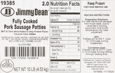 Sausage Pork Patty Fc 3.75