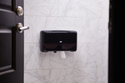 Essity Tork Elevation Design Black Twin Mini Jumbo Bath Tissue Roll Dispenser