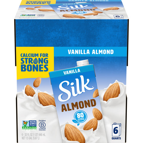 Silk Vanilla Pure Almond Milk, 32 Ounce -- 6 per case.