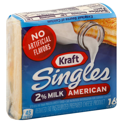 Kraft 2 Percent Milk American Cheese Slice, 10.7 Ounce -- 12 per case