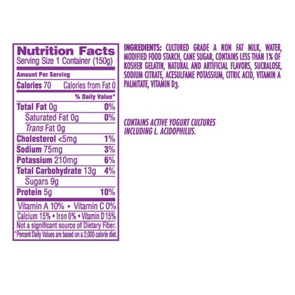 Light and Fit Vanilla Yogurt, 5.3 Ounce -- 12 per case.