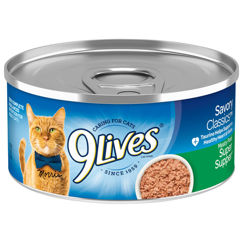 9 Lives Super Supper Ground Entree Cat Food, 5.5 Ounce -- 6 per case.