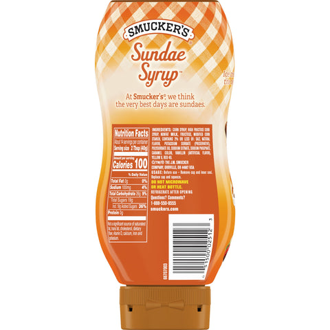Smuckers Caramel Sundae Syrup, 20 Ounce -- 12 per case.