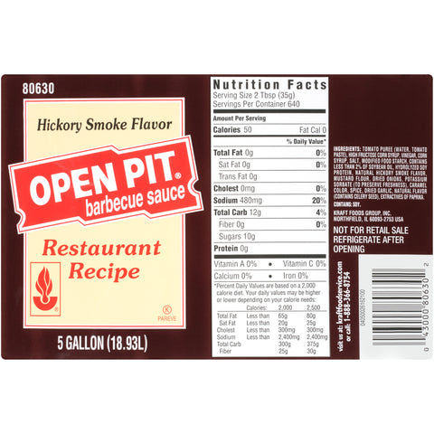 Sauce Barbecue Hickory Smoke Flavor