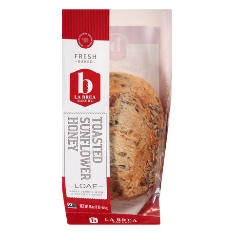 Labrea Bakery Limited Edition Toasted Sunflower Honey Bread Loaf, 16 Ounce -- 12 per case.