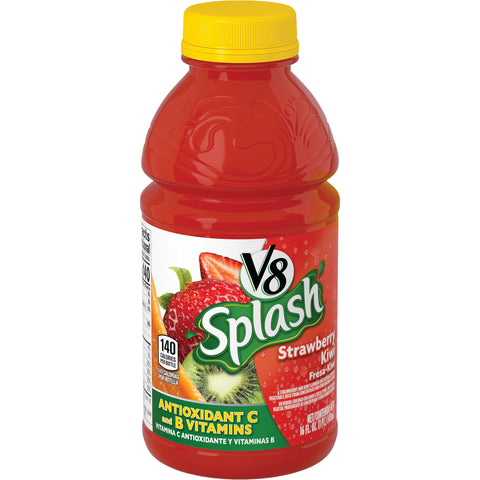 V8 Splash Strawberry Kiwi Juice, 16 Fluid Ounce -- 12 per case.