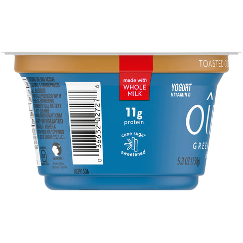 Oikos Toasted Coconut Vanilla Traditional Greek Yogurt, 5.3 Ounce -- 12 per case.