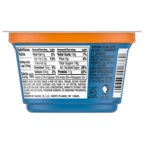 Oikos Orange Cream Traditional Greek Yogurt, 5.3 Ounce -- 12 per case