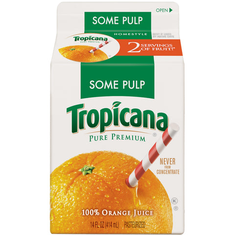 Tropicana Pure Premium JUICE ORANGE HOMESTYLE PURE PREMIUM SINGLE SERVE CARTON