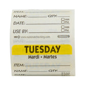 National Checking LABEL DISSOLVING USE BY TUESDAY UELLOW 2X2