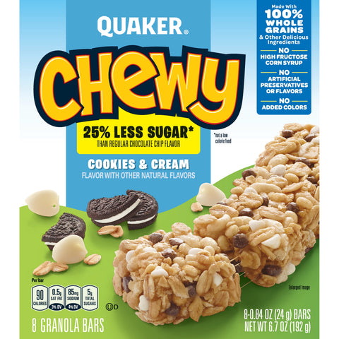 Quaker® GRANOLA BAR REDUCED SUGAR COOKIES N' CREAM