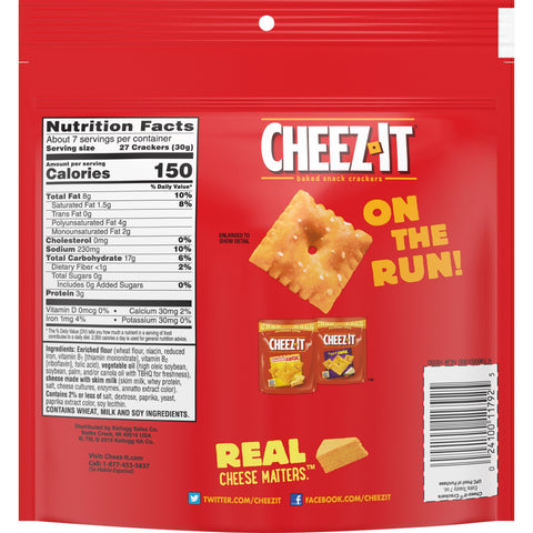 Kelloggs Cheez It Extra Toasty Cracker, 7 Ounce -- 6 per case