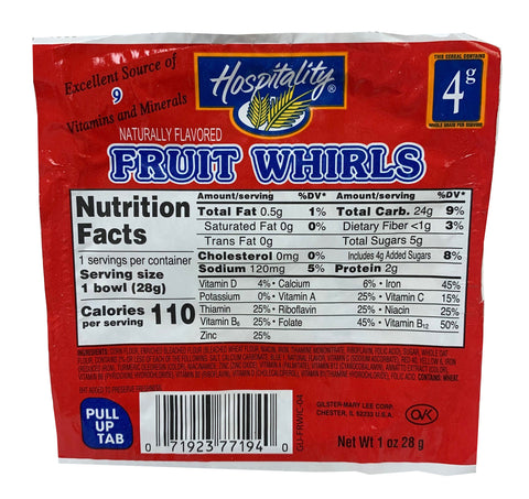 Hospitality CEREAL FRUIT WHIRLS BOWL PACK