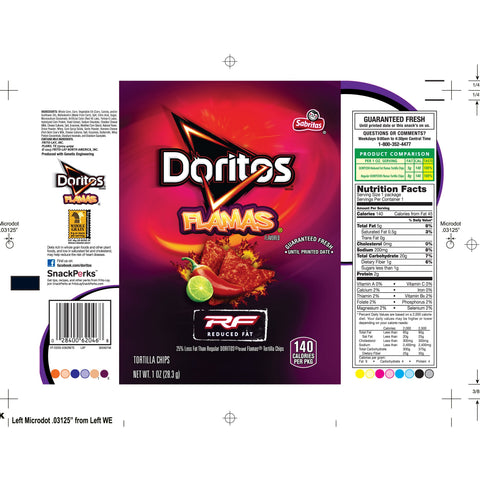 Doritos Flamas Tortilla Chips, 1 Ounce -- 72 per case.