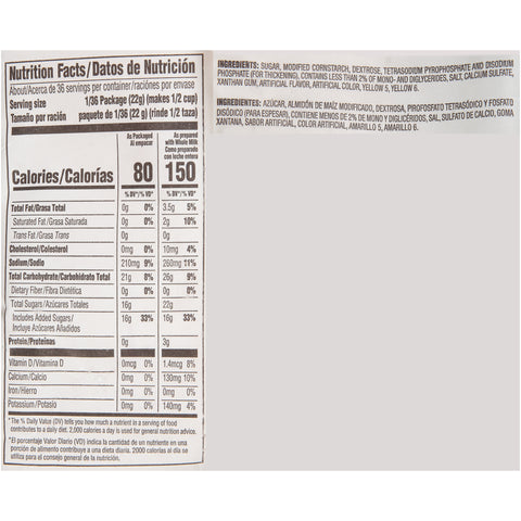 Pudding Jello Instant Vanilla 12 Case 28 Ounce