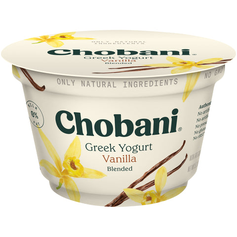 Chobani Non Fat Vanilla Greek Yogurt, 5.3 Ounce -- 12 per case