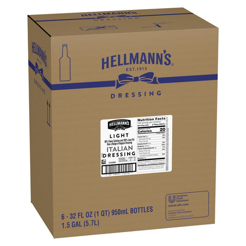 Hellmann's Light Italian Salad Dressing Salad Bar Bottles, 32 ounce-- 6 per case