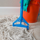Handle Mop Plastic Head Fiberglass Blue 60