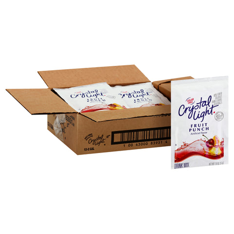 Crystal Light Fruit Punch 12 Envelopes Per Case - Each Makes 2 Gallons