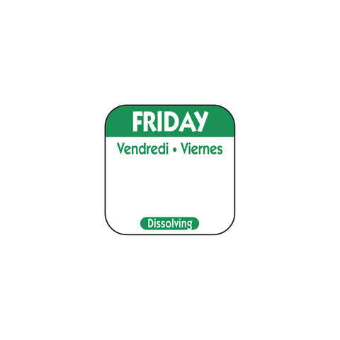Label Dissolve-a-way Green Friday 1x1