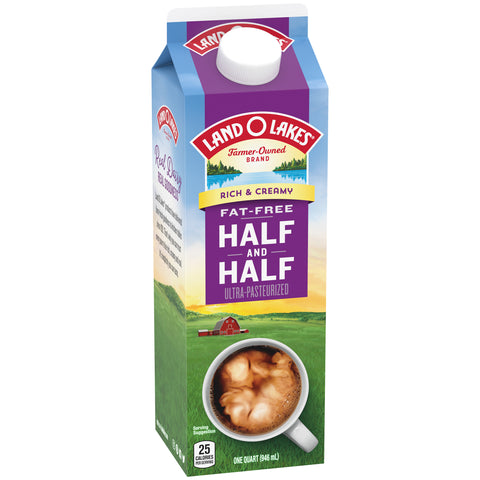 Land O Lakes Fat Free Half and Half Ultra Pasteurized Coffee, 32 Ounce -- 12 per case.
